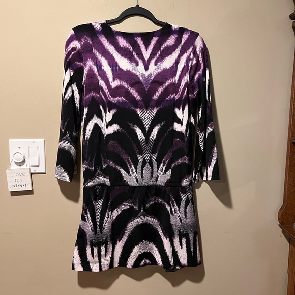Alfani Purple & Black Print Top - Picture 4 of 5